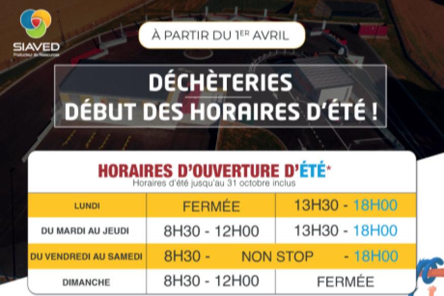 Caudry : Passage à l'heure d'été des déchèteries