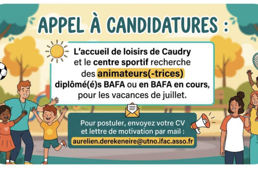 Caudry : L’accueil de loisirs et le centre sportif recrutent pour l’été 2026