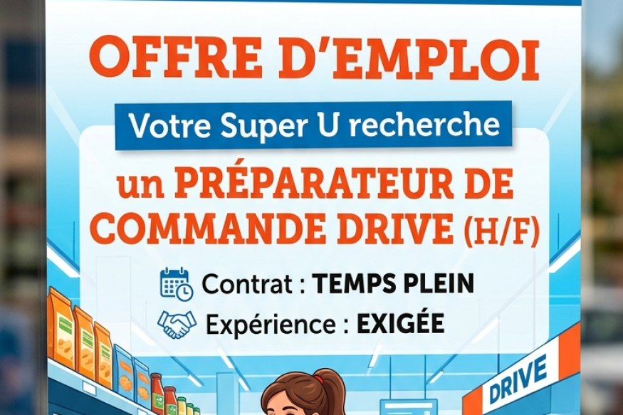Le Super U de Saint-Python recrute un préparateur de commande Drive (H/F)