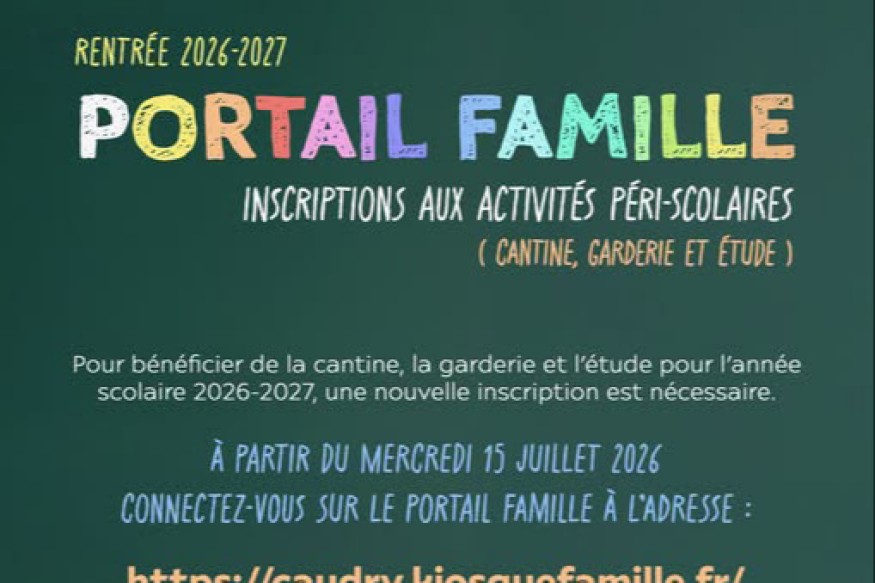 Rentrée scolaire 2026/2027 à Caudry : ouverture des inscriptions pour la cantine, la garderie et l'étude