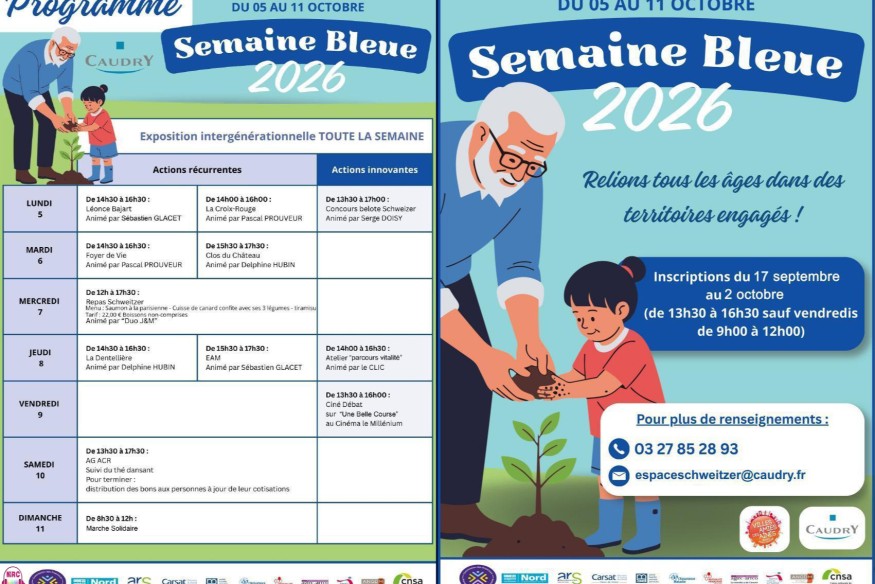 Caudry : La Semaine Bleue 2026 sous le signe du partage, de la convivialité et de l’intergénérationnel